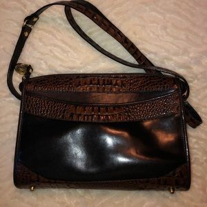 Brahmin Melbourne Croc and Black Leather Purse